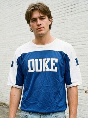 Vintage Duke Blue Devils Artex Mesh 80s 90s Shirt Men L NCAA Basketball Blue